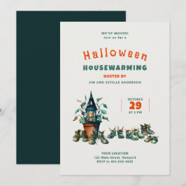 Invitación Calentamiento en la casa de Halloween Movimos zapa
