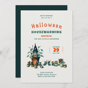 Invitación Calentamiento en la casa de Halloween Movimos zapa