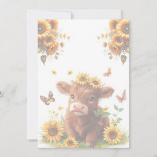 Invitación Calf y girasoles de Escocia
