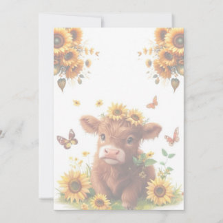 Invitación Calf y girasoles de Escocia