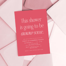 Invitación Cálida e inteligente ducha de bebé rosa