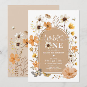Invitación Calida Flor Silvestre de Otoño Salvaje Cumpleaños 