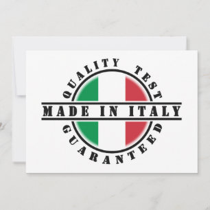 Invitación Calidad Hecha en Italia Probada Garantizada