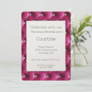 Invitación Cálido cumpleaños de terciopelo rosa Faux