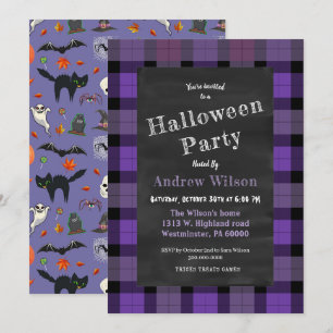 Invitación Cálido Y Alegre Panorama De Halloween
