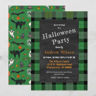 Invitación Cálido Y Alegre Panorama De Halloween