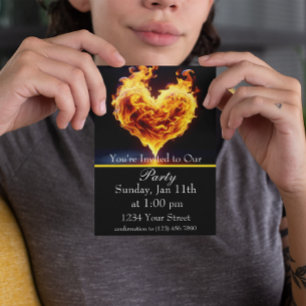 Invitación ¡Calienta Tu Noche: Fiesta de Fuego Ardiente!