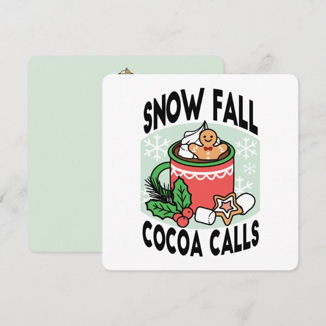 Invitación Caliente con llamadas de cacao a la caída de la ni (Anverso / Reverso)