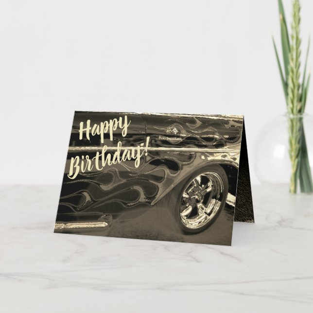 Invitación Caliente cumpleaños, espero que estés disfrutando  (Anverso)