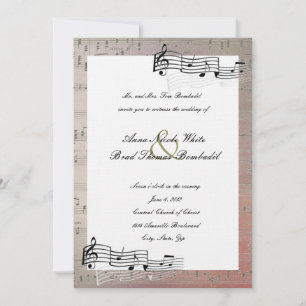 Invitación caliente de la boda de la música de los