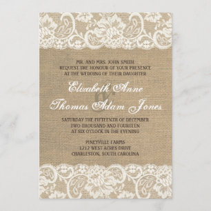 Invitación CALIENTE rústica de la boda de la