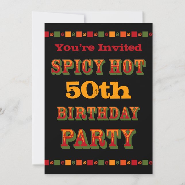 Invitación caliente y picante del cumpleaños (Anverso)