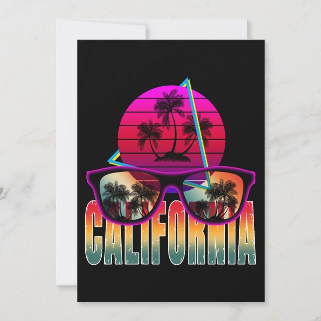 Invitación california 80s retro  (Anverso)