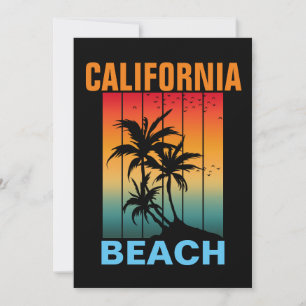INVITACIÓN CALIFORNIA BEACH VINTAGE RETRO SUNSET PERSONALIZAD