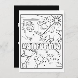 Invitación california color me collage
