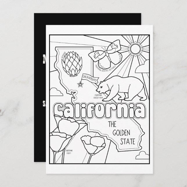 Invitación california pinta mi collage (Anverso / Reverso)