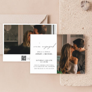 Invitación Caligrafía 2 Foto Partido de compromiso de código 