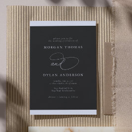 Invitación Caligrafía Allure Boda blanco y negro