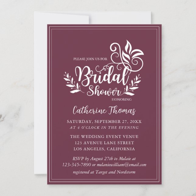 Invitación Caligrafía Boda decorativa de perwinkle (Anverso)