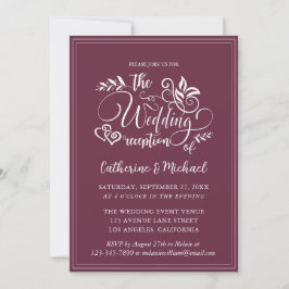 Invitación Caligrafía Boda decorativa de perwinkle