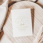 Invitación Caligrafía Boda español elegante de oro moderno<br><div class="desc">Esta caligrafía moderna y elegante invitación a la boda española de oro es perfecta para un boda rústico. El diseño,  sencillo y elegante,  presenta una tipografía clásica,  dorada y elegante.</div>