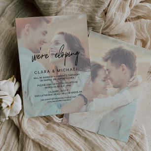 Invitación Caligrafía Caprichosa Elopamiento de Foto Desvan