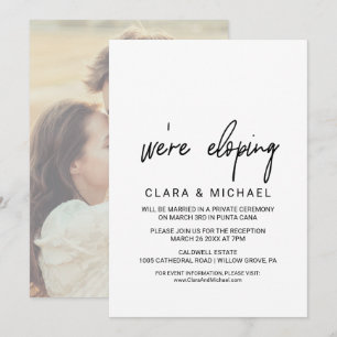 Invitación Caligrafía caprichosa   Elopement de respaldo foto