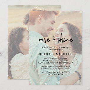 Invitación Caligrafía caprichosa   Faded Photo Boda Brunch