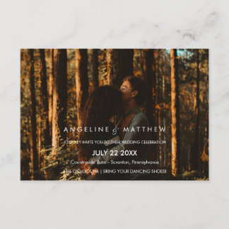 Invitación Caligrafía caprichosa | Faded Photo El Boda De