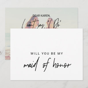 Invitación Caligrafía caprichosa   Foto De La Mujer De Honor