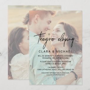 Invitación Caligrafía Caprichosa Foto Descolorida Están Escap