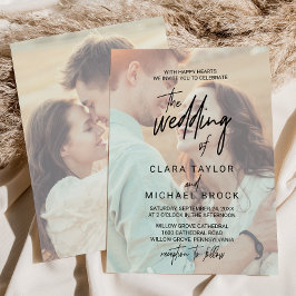 Invitación Caligrafía Caprichosa | Foto Desvanecida La Boda D