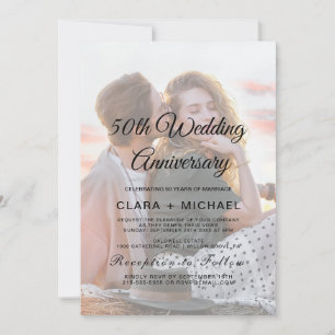 Invitación Caligrafía Caprichosa Foto Desvanecida Renovación 