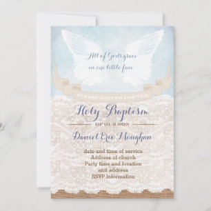 Invitación Caligrafía Cartas de estilo vintage del bautismo s