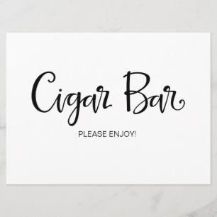 Invitación Caligrafía   Cartel del Boda "Cigar Bar"