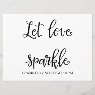 Invitación Caligrafía   Cartel del Boda "Let Love Sparkle sig