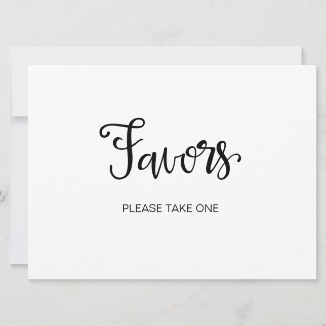 Invitación Caligrafía | Cartel "Favor, por favor, tome uno" (Anverso)