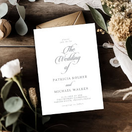 Invitación Caligrafía Clásica Chic La Boda De