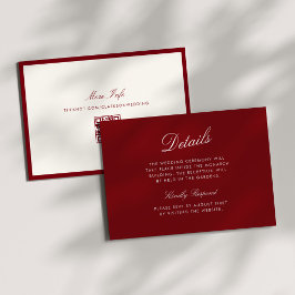 Invitación Caligrafía Clásica Detalles de Dinero Antiguo Rojo