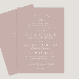 Invitación Caligrafía clásica elegante Taupe rosa formal
