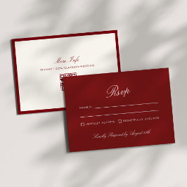 Invitación Caligrafía Clásica Profundo Rojo Dinero Antiguo Rs
