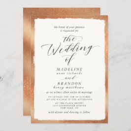 Invitación Caligrafía con Boda de Caída de Lujo de Borde de C