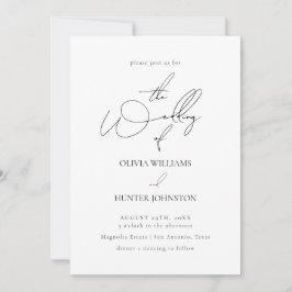 Invitación Caligrafía contemporánea Boda simple