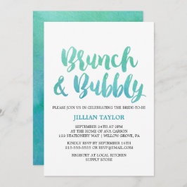 Invitación Caligrafía de acuarela Destino Brunch & Bubbly