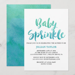 Invitación Caligrafía de acuarela Espoleta de Bebé