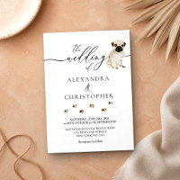Caligrafía de boda de cachorro Pug