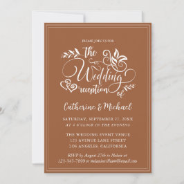 Invitación Caligrafía de Bodas decorativos Naranjas quemados
