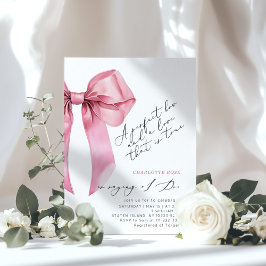 Invitación Caligrafía de Bow rosa Verdadero Amor Ducha de nov