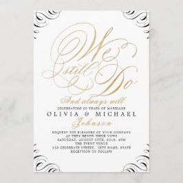 Invitación Caligrafía de época elegante en oro negro que TODA