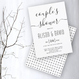 Invitación Caligrafía de escritura cursiva boda parejas ducha